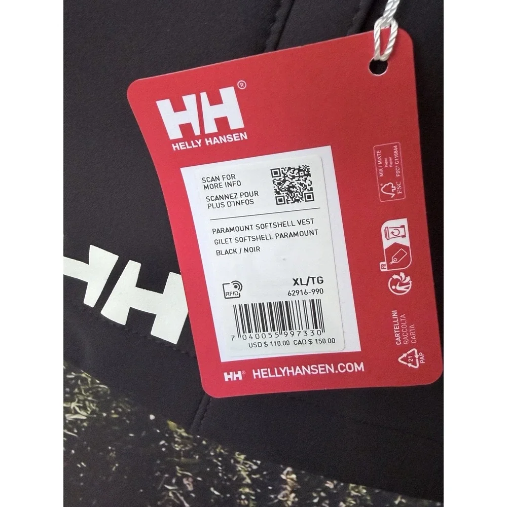 Helly Hansen Men's Paramount Soft Shell Vest XL New With Tags Embroidered